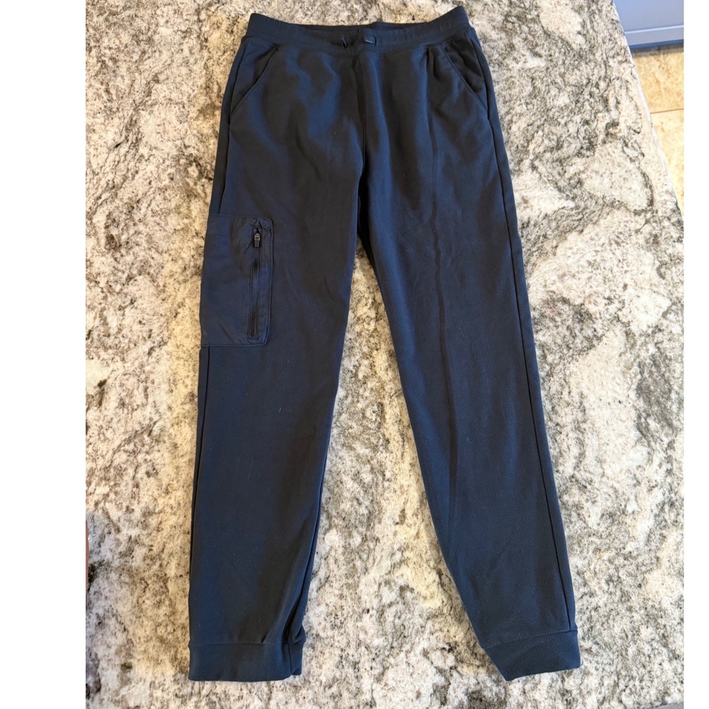 Abercrombie Kids Boys Girls Black Fleece Jogger‎ Pants Zip Pocket Size 13/14